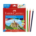 CRAYON DE MADERA FABER CASTELL 120124 24 COLORES LARGO