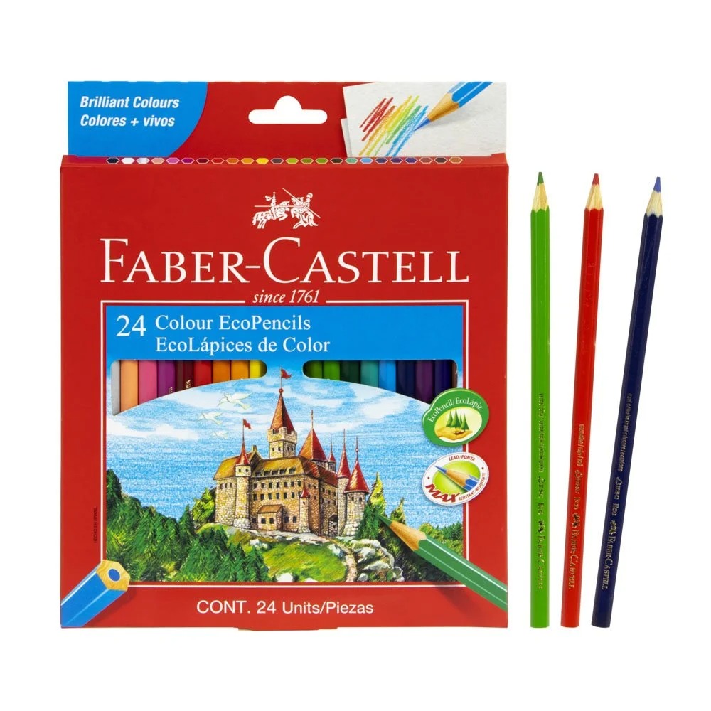 CRAYON DE MADERA FABER CASTELL 120124 24 COLORES LARGO
