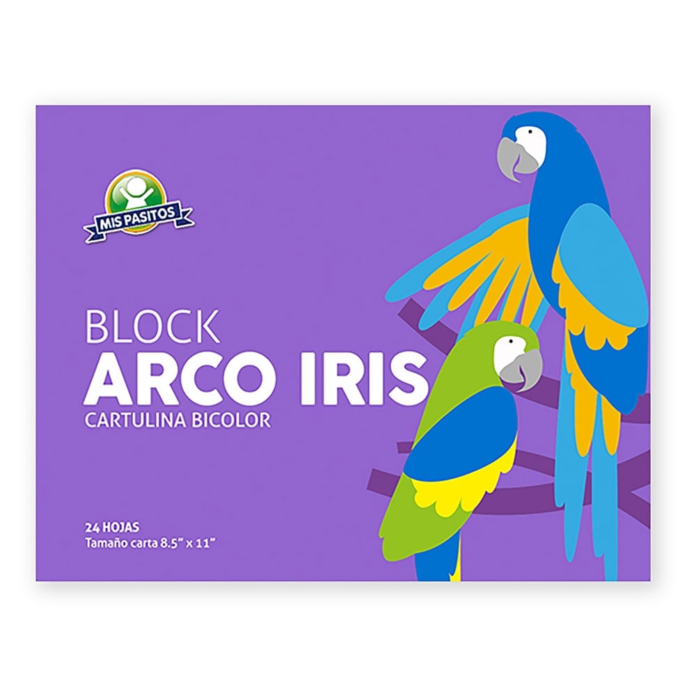 BLOCK ARCOIRIS MIS PASITOS CARTULINA BICOLOR 24 HOJAS