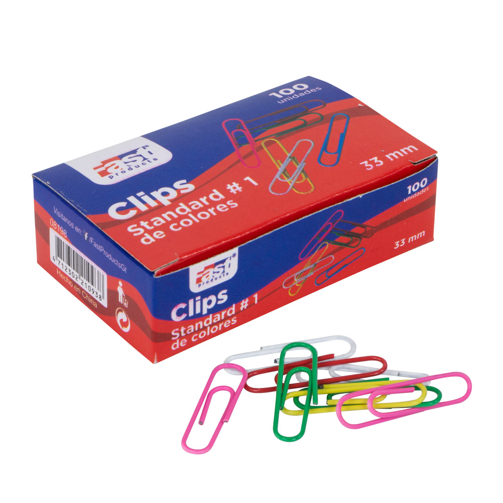 CLIPS STANDARD FAST COLORES CAJA 100U