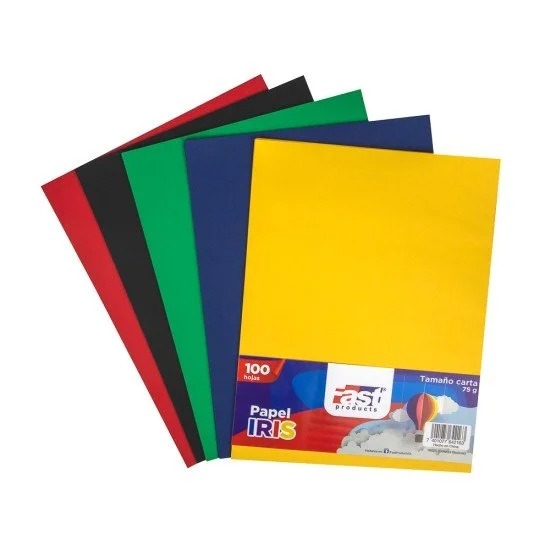 PAPEL BOND IRIS 75 GRAMOS FAST OFICIO VARIOS COLORES
