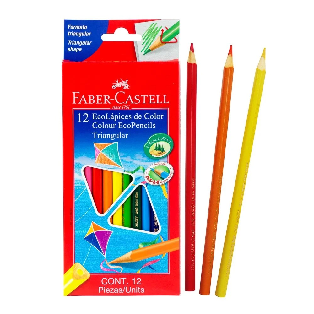 CRAYON DE MADERA FABER CASTELL 120512 12 COLORES LARGO