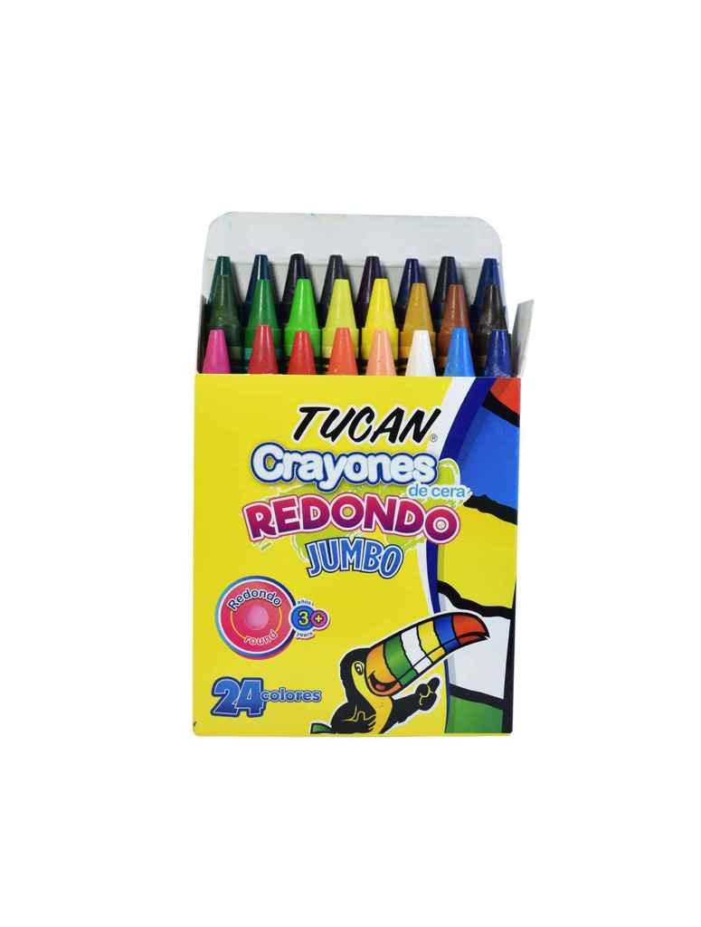 CRAYON CERA TUCAN JUMBO 24 COLORES REDONDO