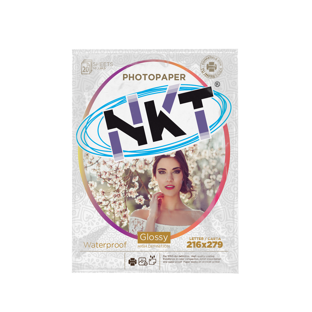 PAPEL FOTOGRAFICO 210 GRAMOS 20 HOJAS NKT CARTA