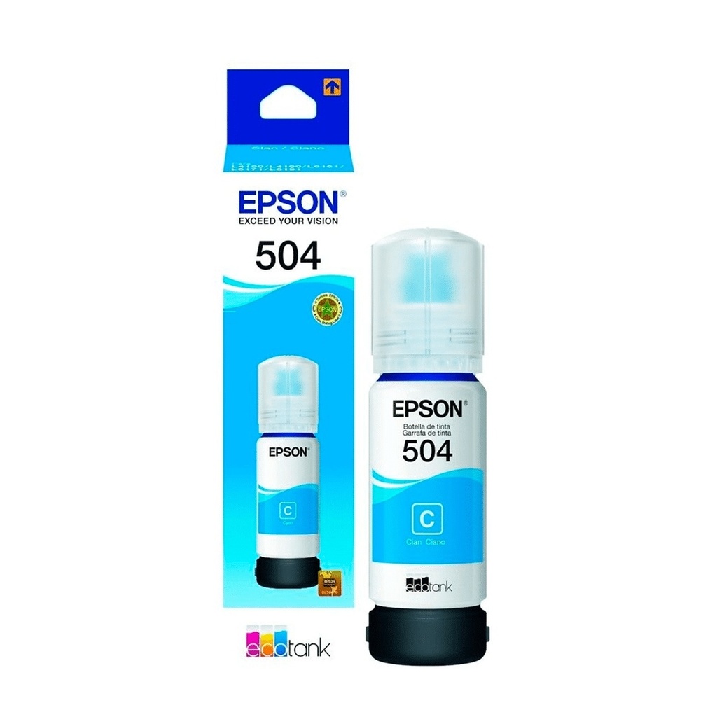 BOTELLA DE TINTA EPSON T504 CIAN 70ML
