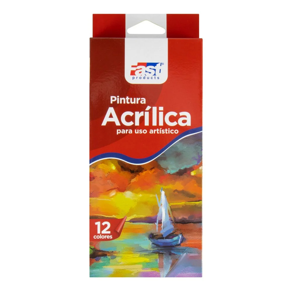 PINTURA ACRILICA FAST PROFESIONAL PROFESIONAL 12 ML DE 12 COLORES