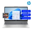 Laptop HP Notebook, 15.6 Pulgadas Touch, FHD, Ryzen 5 7520U, 8GB RAM, 512GB SSD, Win11 Home, Color Plata, Teclado Inglés
