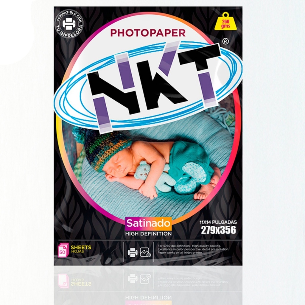 PAPEL FOTO 260 GRAMOS SATINADO 11X14" 50H NKT
