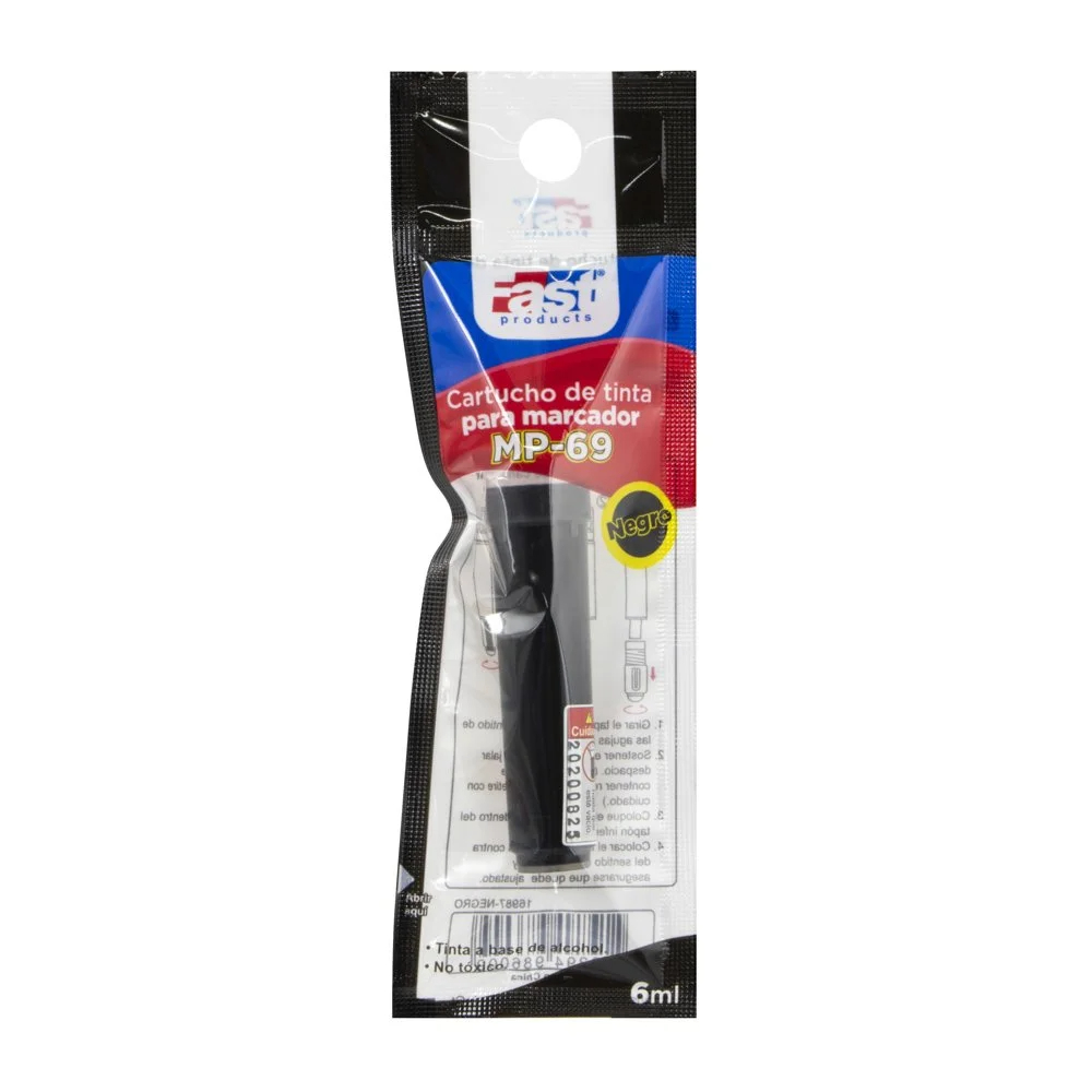 CARTUCHO DE TINTA PARA MARCADOR FAST MP-69 NEGRO 6ML