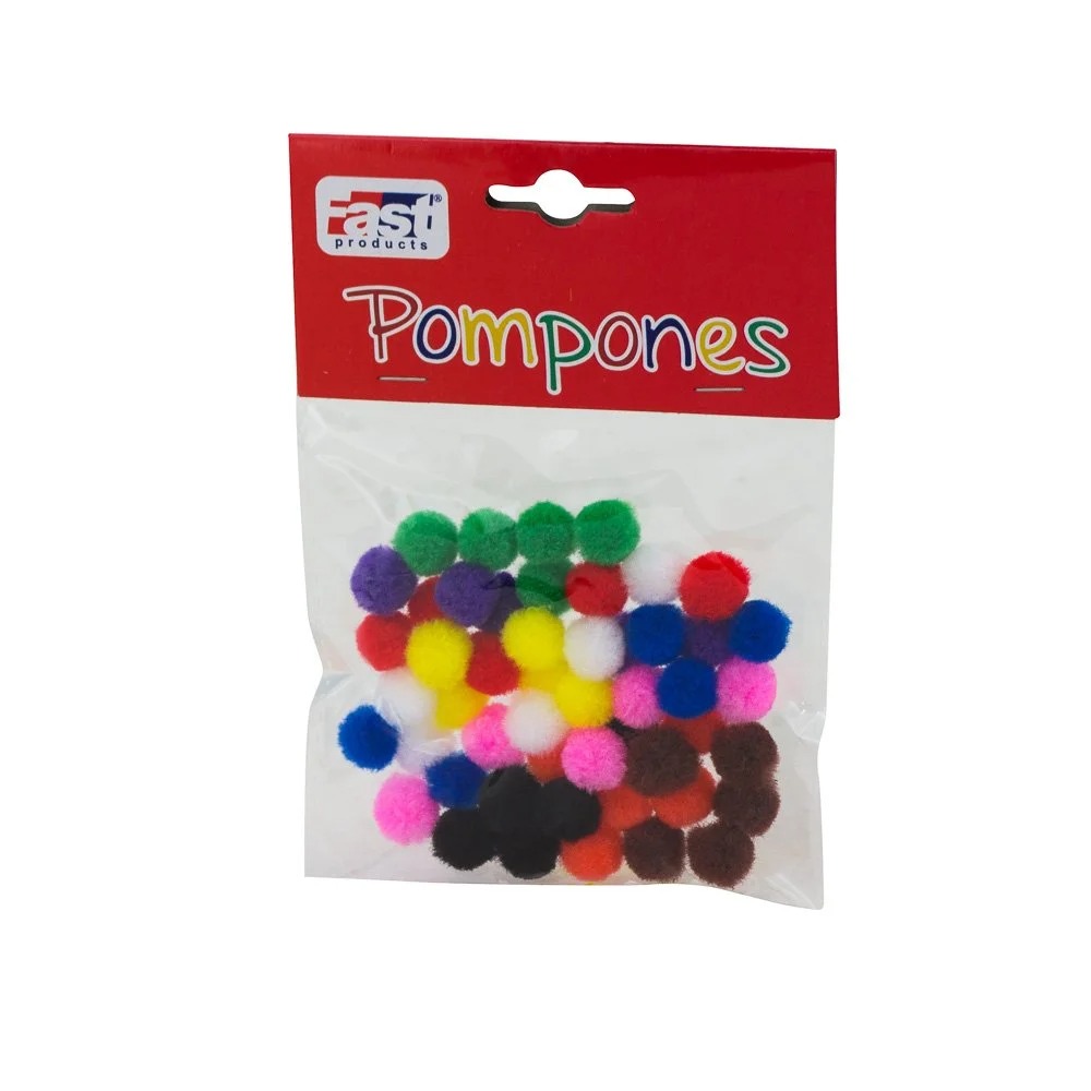 POMPONES FAST  BOLSA DE COLORES SURTIDOS