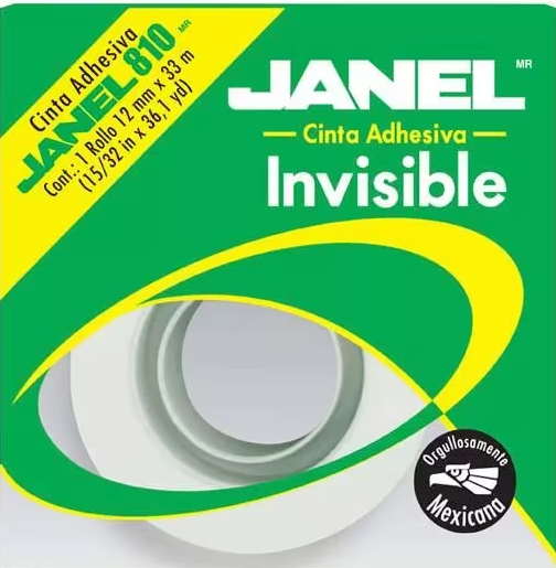 CINTA ADHESIVA JANEL 12MM INVISIBLE
