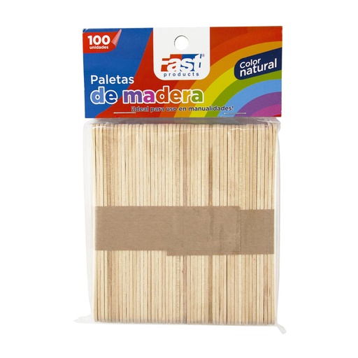 [50734] PALETAS DE MADERA FAST BX100 DELGADA NATURAL