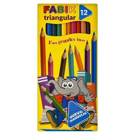 [FKL12] CAJA DE CRAYON DE MADERA FABIK LARGO 12 COLORES