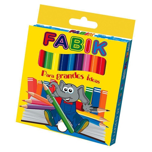 [FKC12] CAJA DE CRAYON DE MADERA FABIK CORTO 12 COLORES