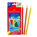 CRAYON DE MADERA FABER CASTELL 120512 12 COLORES LARGO