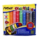 PLASTICINA TUCAN DE 10 COLORES 80 GRAMOS